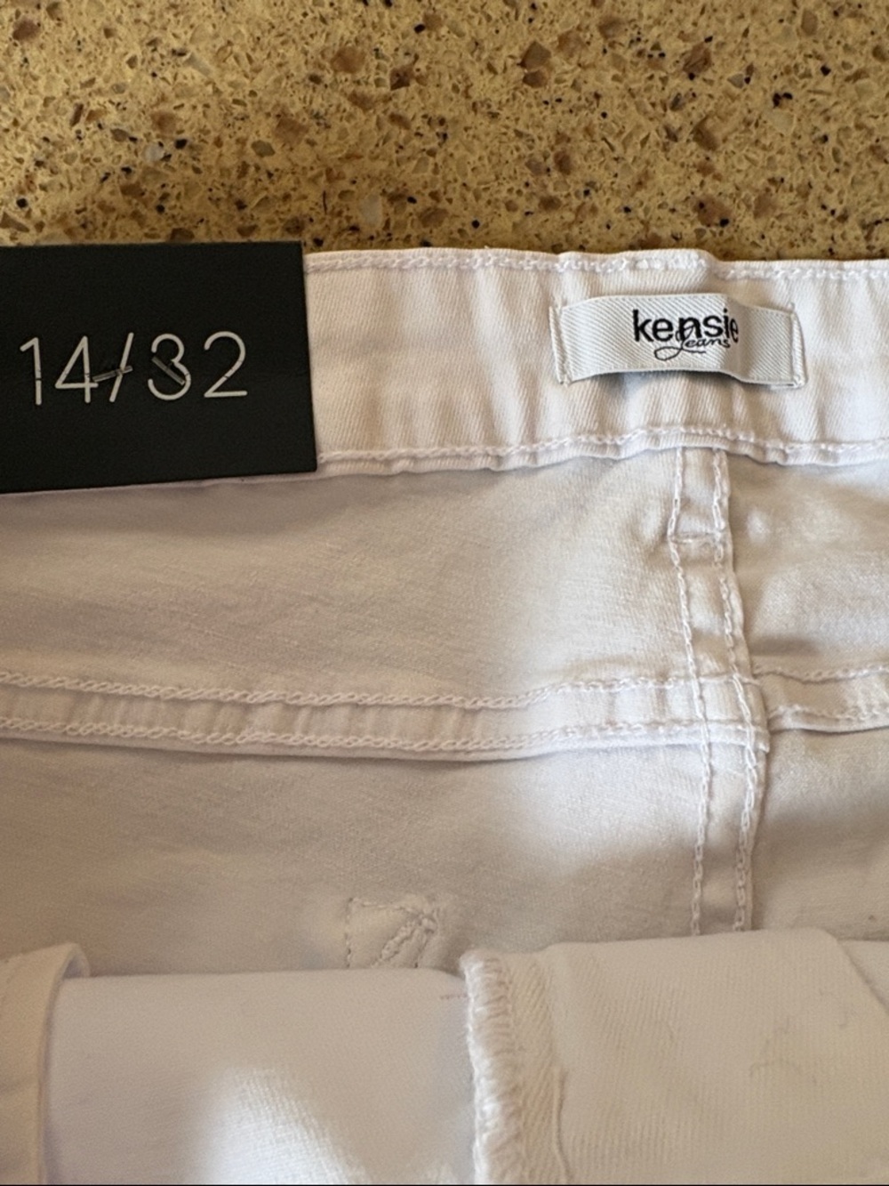 Kensie Women’s White Boyfriend Jeans - Picture 3 of 5